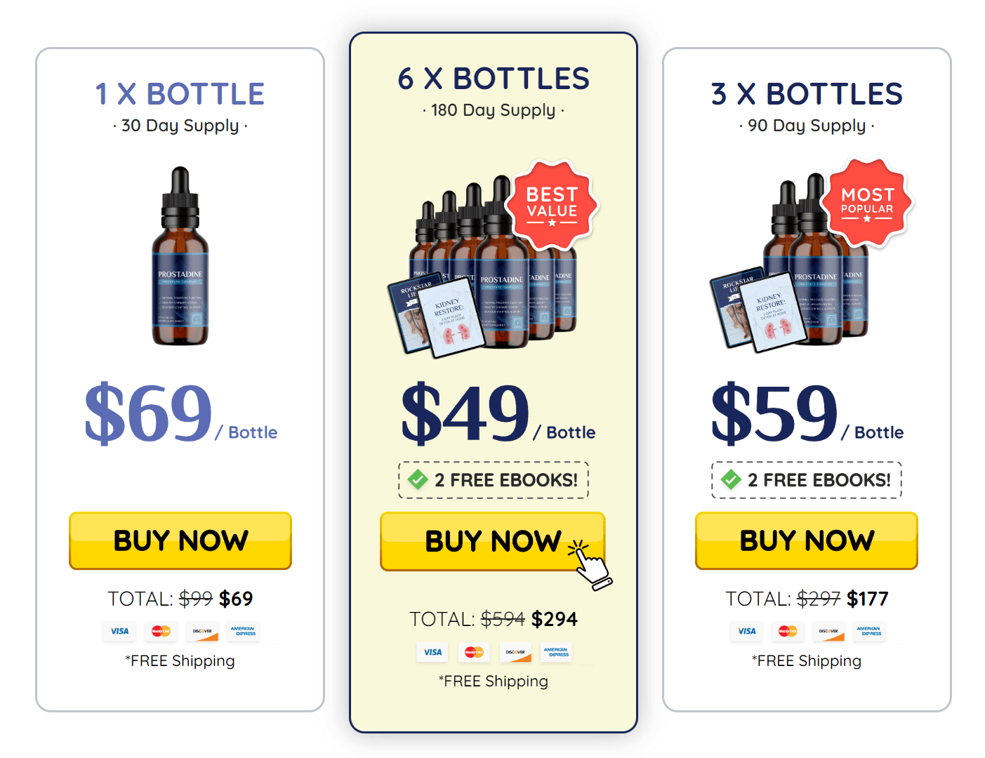 Prostadine bottle pricing